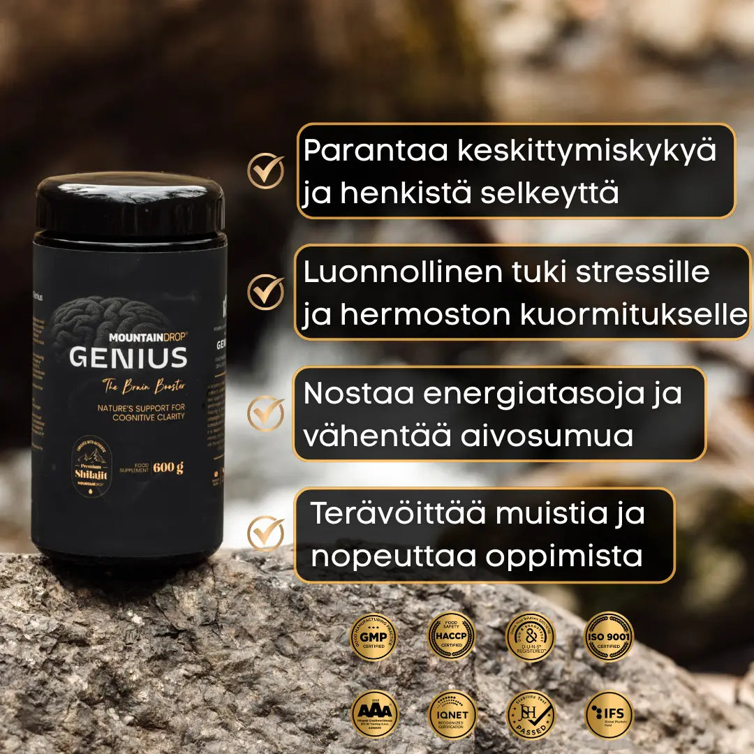 Mountaindrop® Genius 600g | Luonnollinen Aivoboosteri