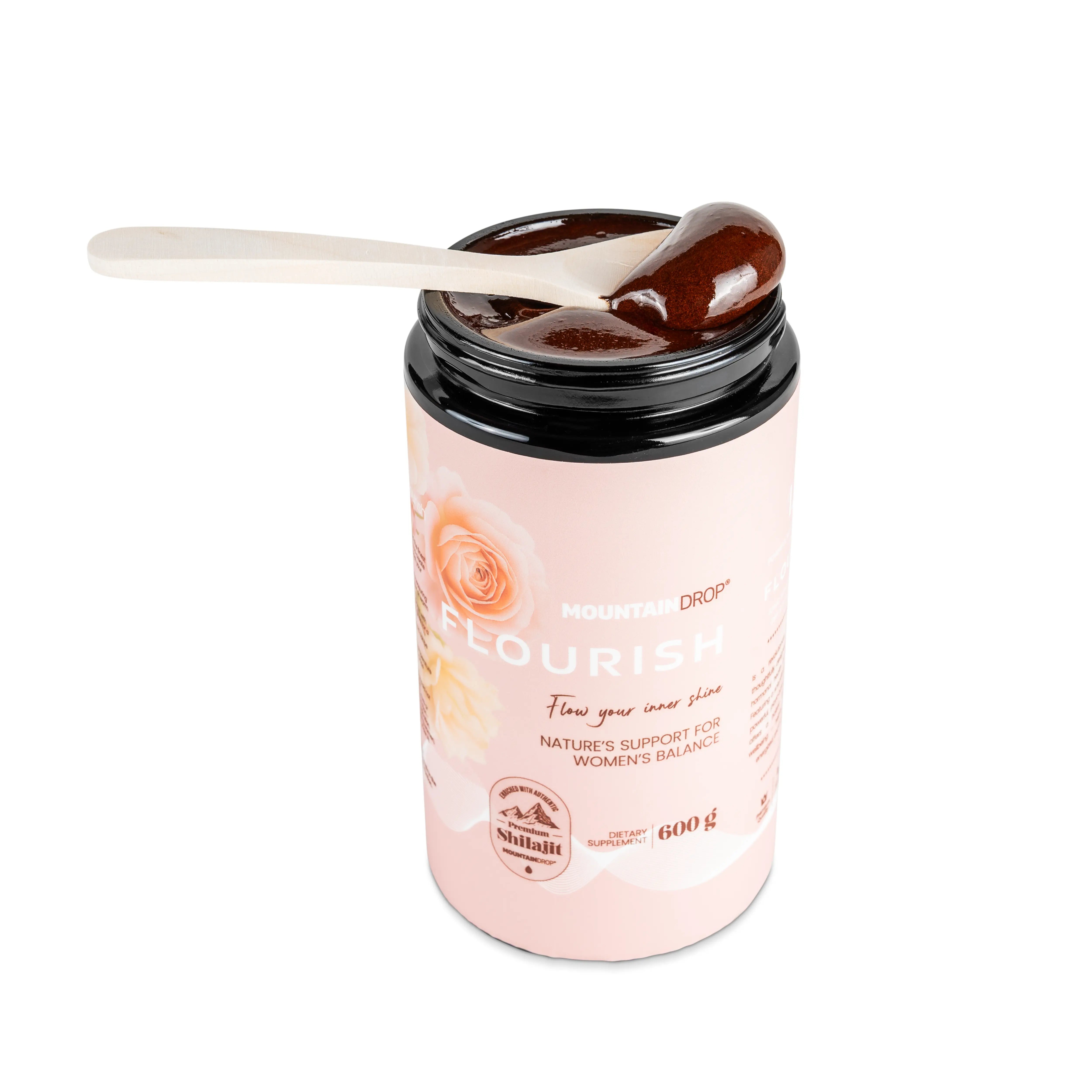 Mountaindrop® Flourish 600g | Naisen Elinvoiman Luonnollinen Vahvistaja