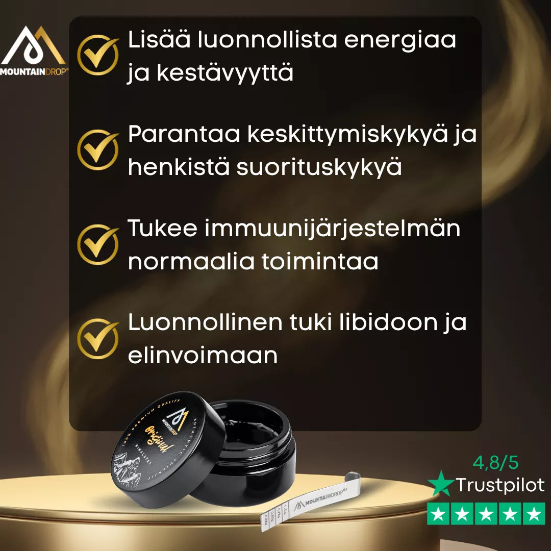 Mountaindrop® Original Shilajit Himalaja | Luonnon Oma Elinvoiman Lähde