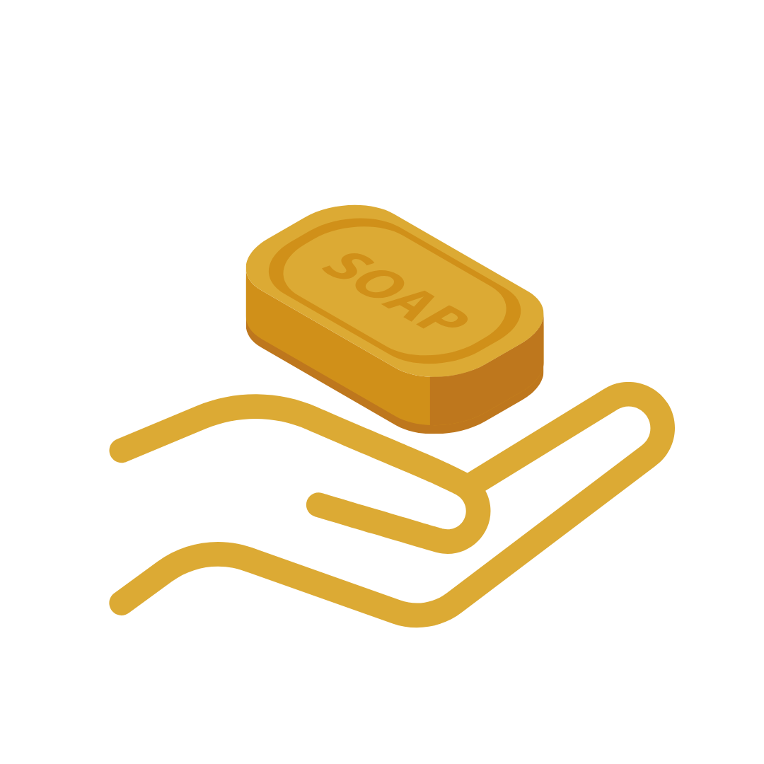 Ikoni käsintehdystä saippuasta. Mountaindrop elixir saippua tehdään käsin luonnollisista ainesosista.