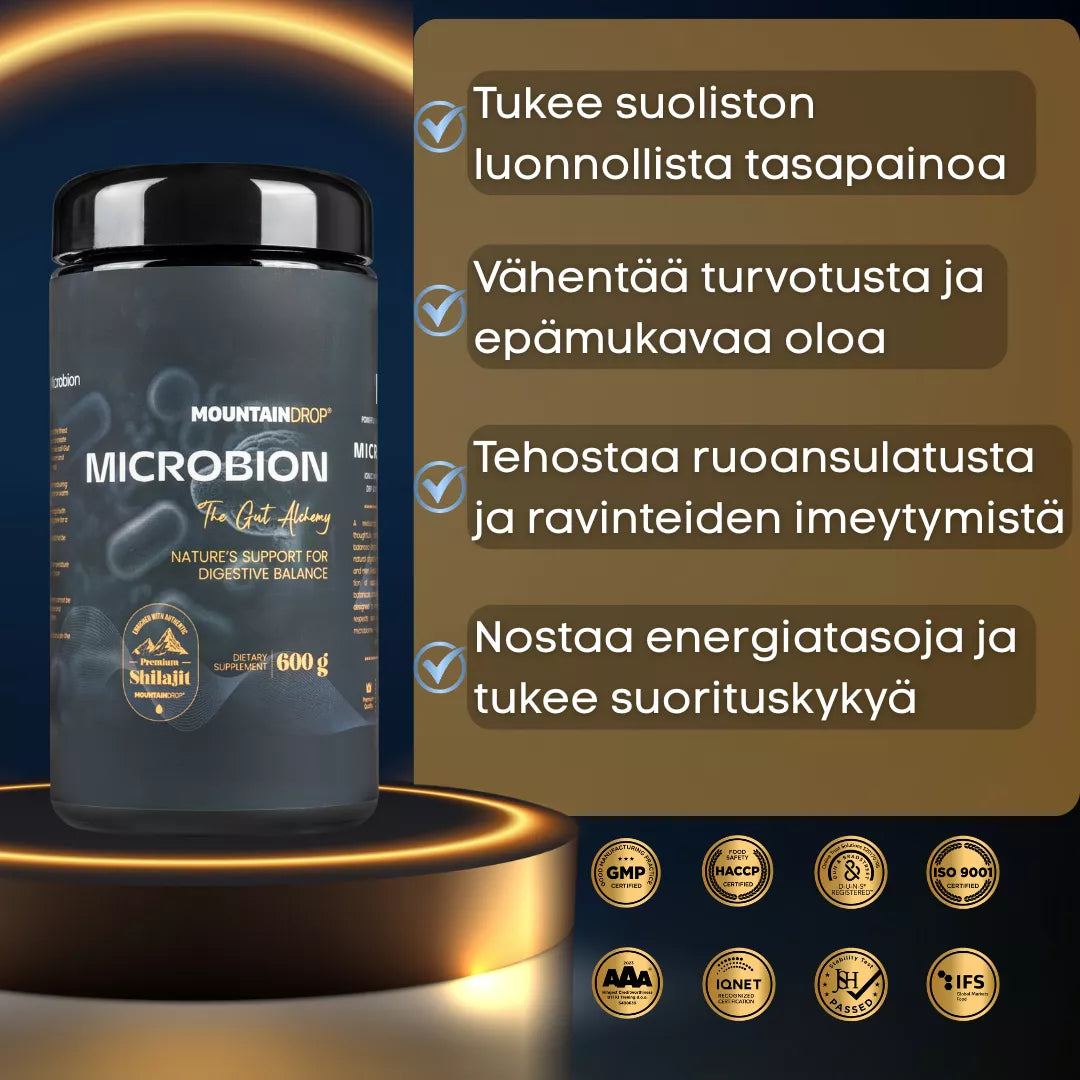 Mountaindrop® Microbion | Luonnollinen tuki suoliston hyvinvoinnille