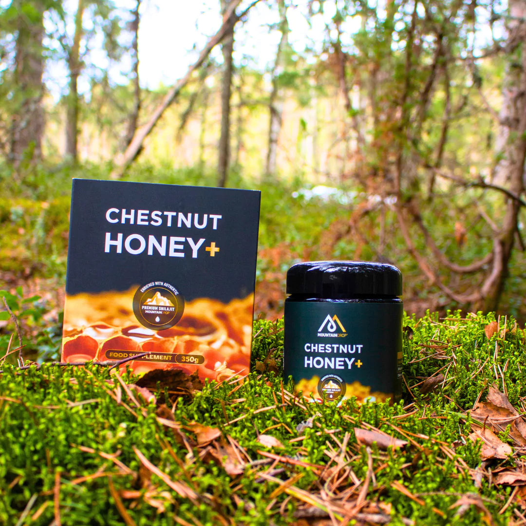 Kastanjahunaja luonnossa. Luonnolliset antioksidantit tukee energiatasoja ja palautumista.