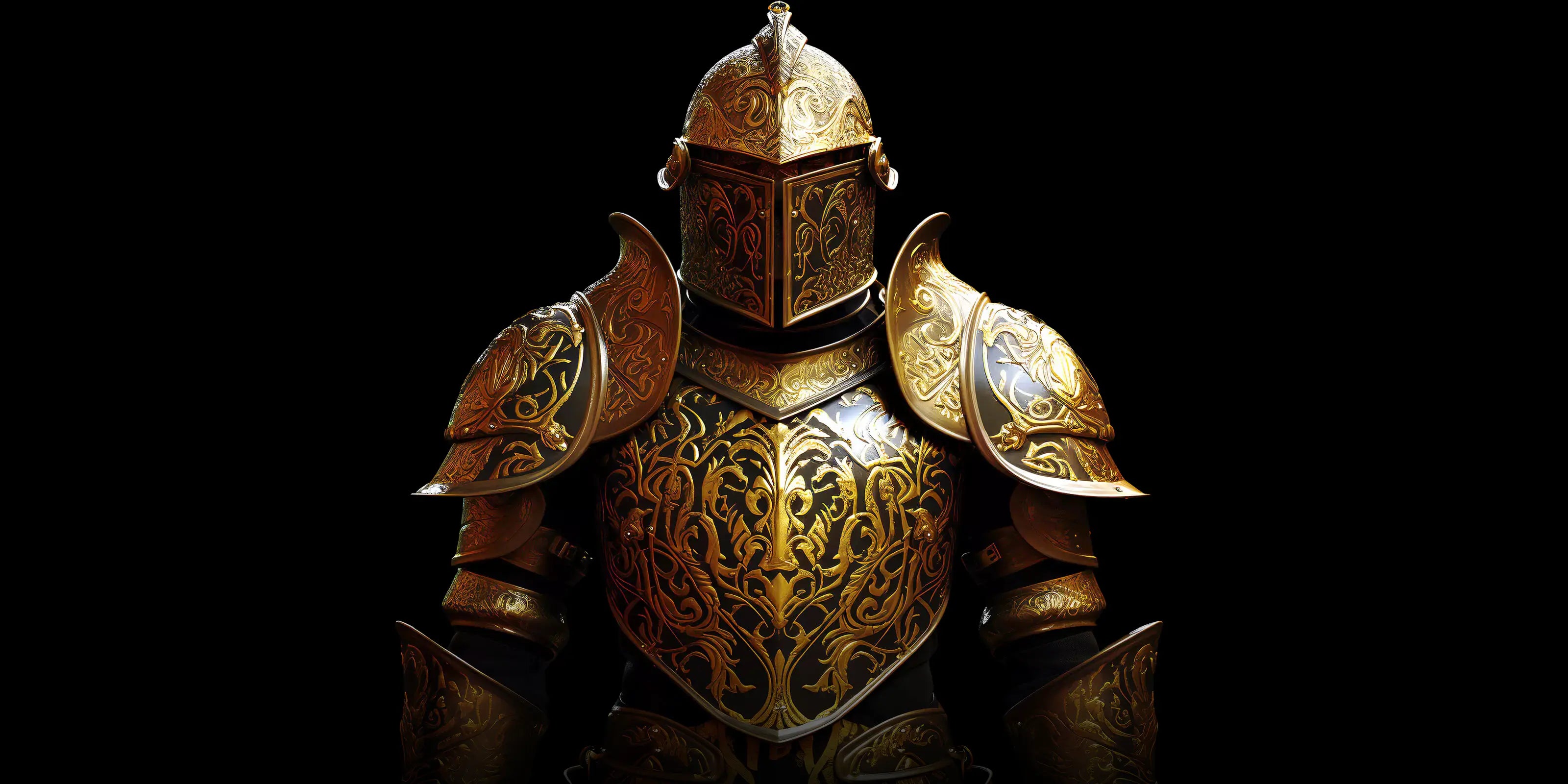 Ritari kultaisessa haarniskassa, joka kuvastaa Primen luonnetta tehokkaana miehille suunnattuna lisäravinteena.