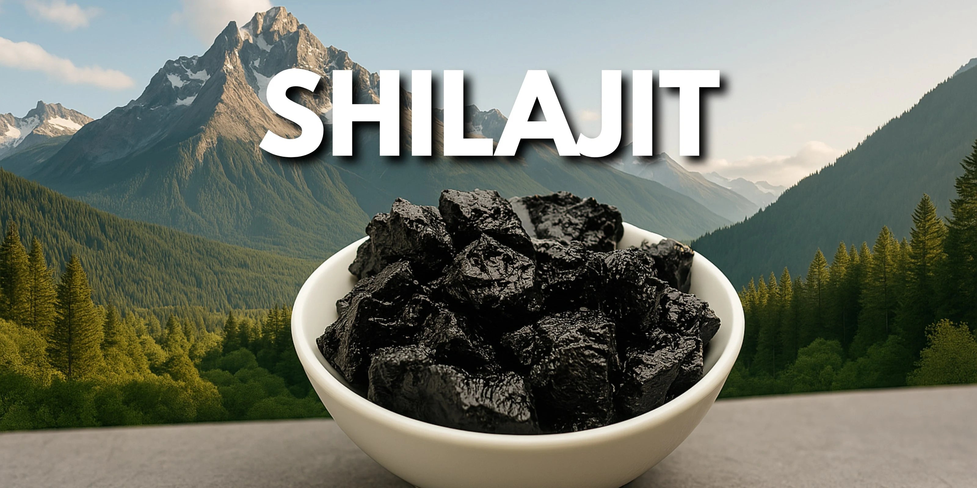 Shilajit hartsi vuori maisemassa. Tue suorituskykyä luonnollisesti Shilajitin avulla.