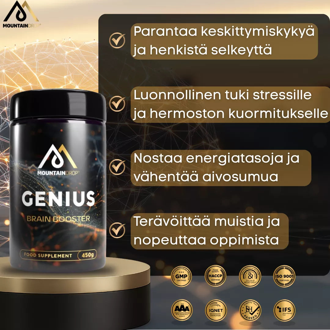 Mountaindrop® Genius | Luonnollinen Aivoboosteri