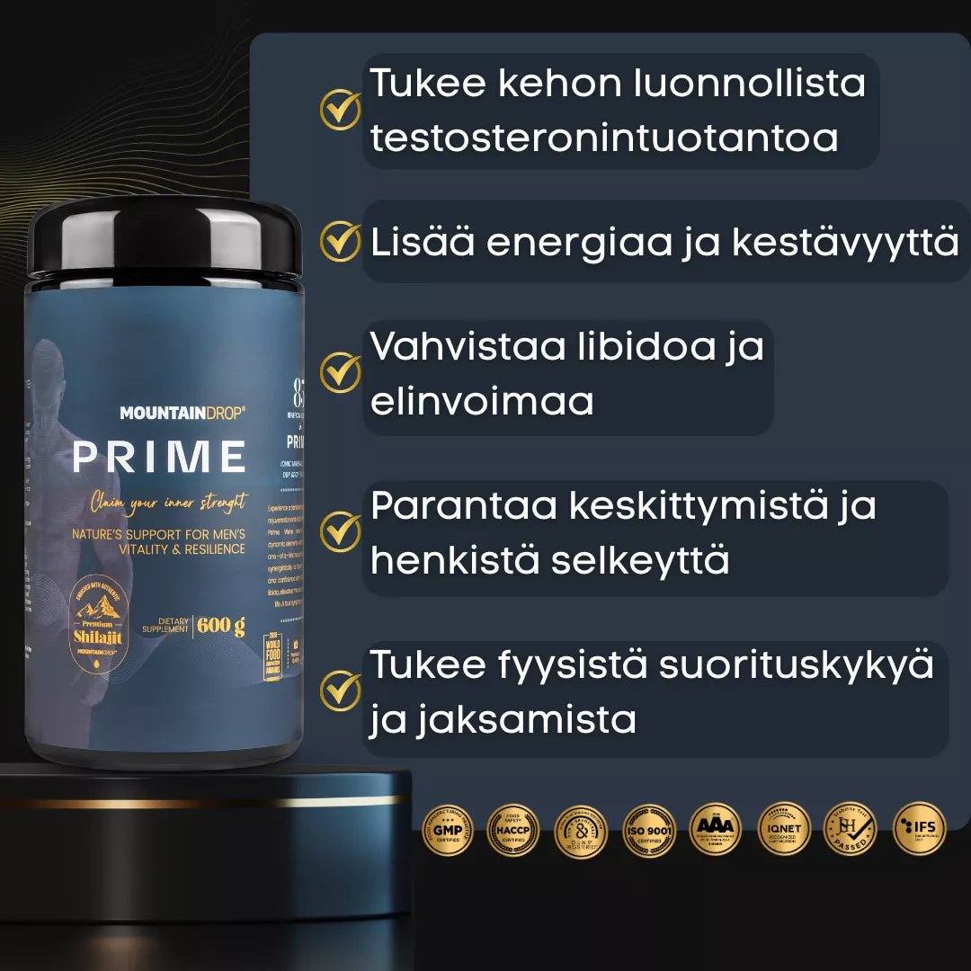Mountaindrop® Prime 600g | Kansainvälisesti Palkittu Testoboosteri