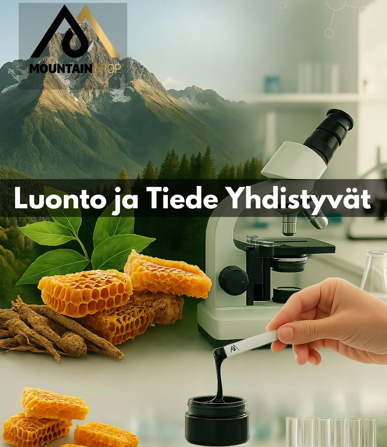 Mountaindropin tuotteissa yhdistyvät tiede ja luonto, jotka tarjoavat täydellisen yhdistelmän lisäravinteiden syntymiseen.