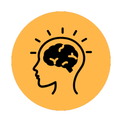 Ikoni joka kuvastaa kognitiivista toimintaa. Primen luonnolliset ainesosat tukevat keskittymiskykyä ja kognitiivista hyvinvointia.