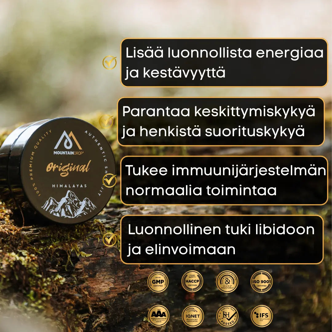 Mountaindrop® Original Shilajit Himalaja | Luonnon Oma Elinvoiman Lähde